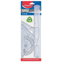 Komplet GEOMETRIC linijka 30cm+ekierka 45st +ekierka 60st +kątomierz 180st 242767 MAPED