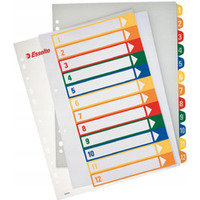 Przek�adki plastikowe 1-12 do zadruku 100214 ESSELTE
