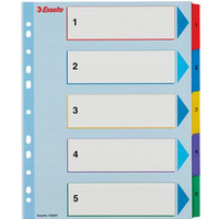 Przekładki kartonowe MYLAR A4 MAXI 1-5 ESSELTE 100207