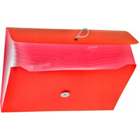 Teczka A4 harm.PP 13przegródek z gumką czerwona BT622-C TETIS