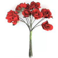Kwiaty papierowe RӯE bukiet czerwony 12szt. 252005 Galeria Papieru
