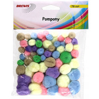 Pompony pastelowe 78 sztuk POM02 BREWIS