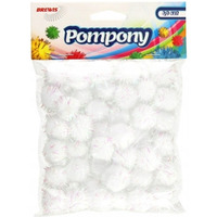 Pompony metaliczne 2cm biae (40 szt.) POM27 BREWIS