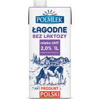 Mleko POLMLEK UHT AGODNE bez laktozy 2% 1L