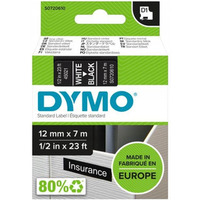 Taśma biały nadruk na czarnym 12mm x 7m DYMO S0720610