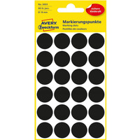 Etykiety ZF Q18mm czarne k�ka 3003 AVERY ZWECKFORM