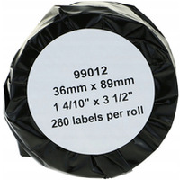 Etykieta termiczna na roli BULK 89x36mm (260szt) adresowa biala zamiennik DYMO (99012)