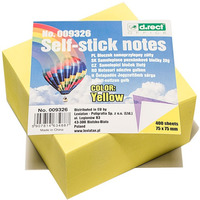 Bloczek samoprzylepny 75x75mm 400k ty D.RECT 009326 LEVIATAN