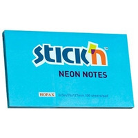 Bloczek STICK`N 127x76mm niebieski neonowy 100k 21213