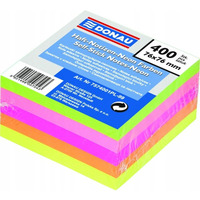 Bloczek samoprzylepny 76x76mm 400k neonowy 5 kolorw DONAU 7574001PL-99