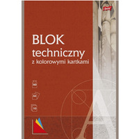 Blok techniczny szkolny A4 kolorowy 10 kartek 160g UNIPAP