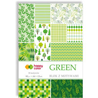 Blok z motywami A4 15k GREEN 30 motyw�w HA3808 2030-G HAPPY COLOR