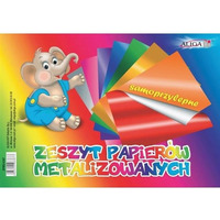 Zeszyt papier�w metalizowanych samoprzylepnych 17x25cm 8 kolor�w ZPMS-6387 ALIGA