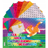 Zeszyt papier�w metalizowanych wyt�aczany, 8 wzor�w i kolor�w B5, ZPMW-6385 ALIGA
