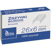 Zszywki biurowe 26/6 1000szt. GZ101-C TETIS