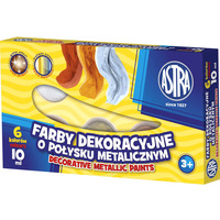 Farby metaliczne dekoracyjne zestaw 6 kolor�w 10ml 83411900 ASTRA