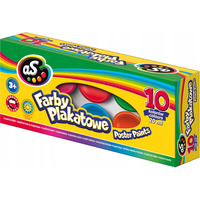 Farby plakatowe szkolne 10 kolor�w 20ml zestaw AS 301219003 ASTRA