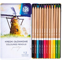 Kredki owkowe zestaw 12 kolorw metalowe pudeko 312117001 ASTRA