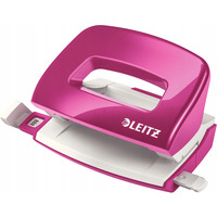 Dziurkacz mini LEITZ WOW metalowy rowy metalik 50601023