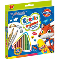 Kredki ołówkowe trójkątne Zestaw 24 kredek BAMBINO St.Majewski