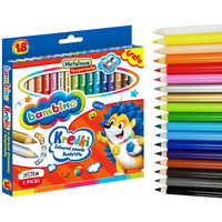 Kredki dla dzieci z glinki kaolinowej Zestaw 18 kredek + temper�wka BAMBINO St.Majewski