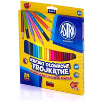 Kredki owkowe trjktne 24 kolory + temperwka 312110003 ASTRA