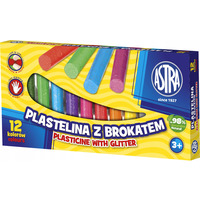 Plastelina dla dzieci z brokatem 12 kolor�w zestaw 303107001 ASTRA