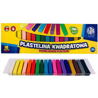 Plastelina dla dzieci kwadratowa 18 kolorw zestaw 83814904 ASTRA