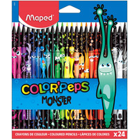 Kredki trjktne MONSTER 24 kolory w czarnej obudowie 862624 COLORPEPS MAPED