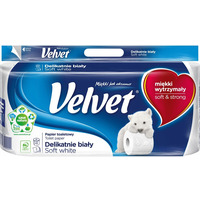 Papier toaletowy delikatnie biay (8 rolek) 3 warstwy VELVET 153.133