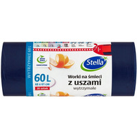 Worki na mieci 60L z uszami wytrzymae (20szt) granatowe (HD-LD) WNS-9725V1 STELLA