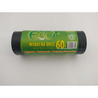 Worki na mieci 60L LDPE czarne (20szt) 60cm/80cm