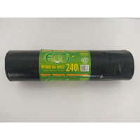 Worki na mieci 240L 50mic LDPE czarne (10szt) 90cm/140cm