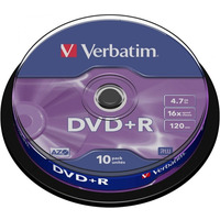 Pyta DVD+R 4, 7GB VERBATIM cake (10szt) 16x Matt Silver 43498