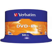 Pyta DVD-R 4, 7GB VERBATIM cake (50szt) 16x Matt Silver 43548