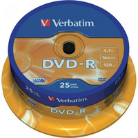 Pyta DVD-R 4, 7GB VERBATIM cake (25szt) 16x Matt Silver 43522