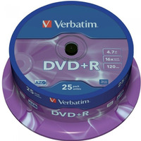 Pyta DVD+R 4, 7GB VERBATIM cake (25szt) 16x Matt Silver 43500