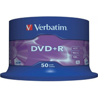 Pyta DVD+R 4, 7GB VERBATIM cake (50szt) 16x Matt Silver 43550