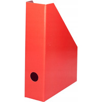 Pojemnik na czasopisma dokumenty A4 gazetownik 7cm czerwony lakierowany 100552128 BANTEX