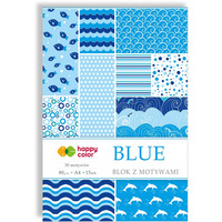 Blok z motywami A4 15k BLUE 30 motyww HA3808 2030-B HAPPY COLOR