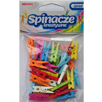 Spinacze-klamerki drewniane ozdobne mix kolorw 2,5cm (40 szt.) BREWIS SPK25