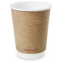 Kubek papierowy dwuwarstwowy 300ml (25szt.) 12oz 100% biodegradowalny VDW-12-GR VEGWARE