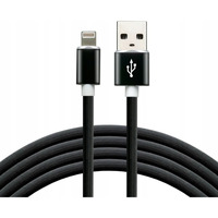 Kabel USB -> Lightning 1m 2,4A silikonowy czarny EVERACTIVE (CBS-1IB)