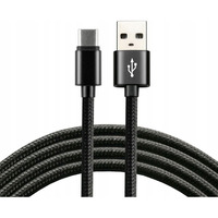 Kabel USB -> USB-C 0, 3m 3A pleciony czarny EVERACTIVE (CBB-0.3CB)