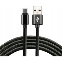 Kabel USB -> USB-C 1m 3A pleciony czarny EVERACTIVE (CBB-1CB)