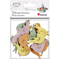 Dekoracje drewniane ptaszki 12 szt. 427827 TITANUM