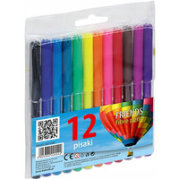 Flamastry FRIENDS fibre pens 12kolorw 160-1382 GRAND