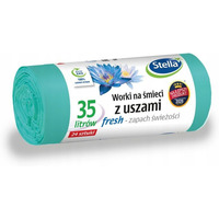 Worki na mieci 35L z uszami wytrzymae (24szt) zielone (LDPE) wiey zapach WNS-3881V1 STELLA
