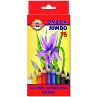 Kredki oowkowe grube OMEGA JUMBO 18 kolorw KOH-I-NOOR 3383