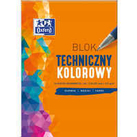 Blok techniczny A4 10k 225g kolor 400093230 OXFORD